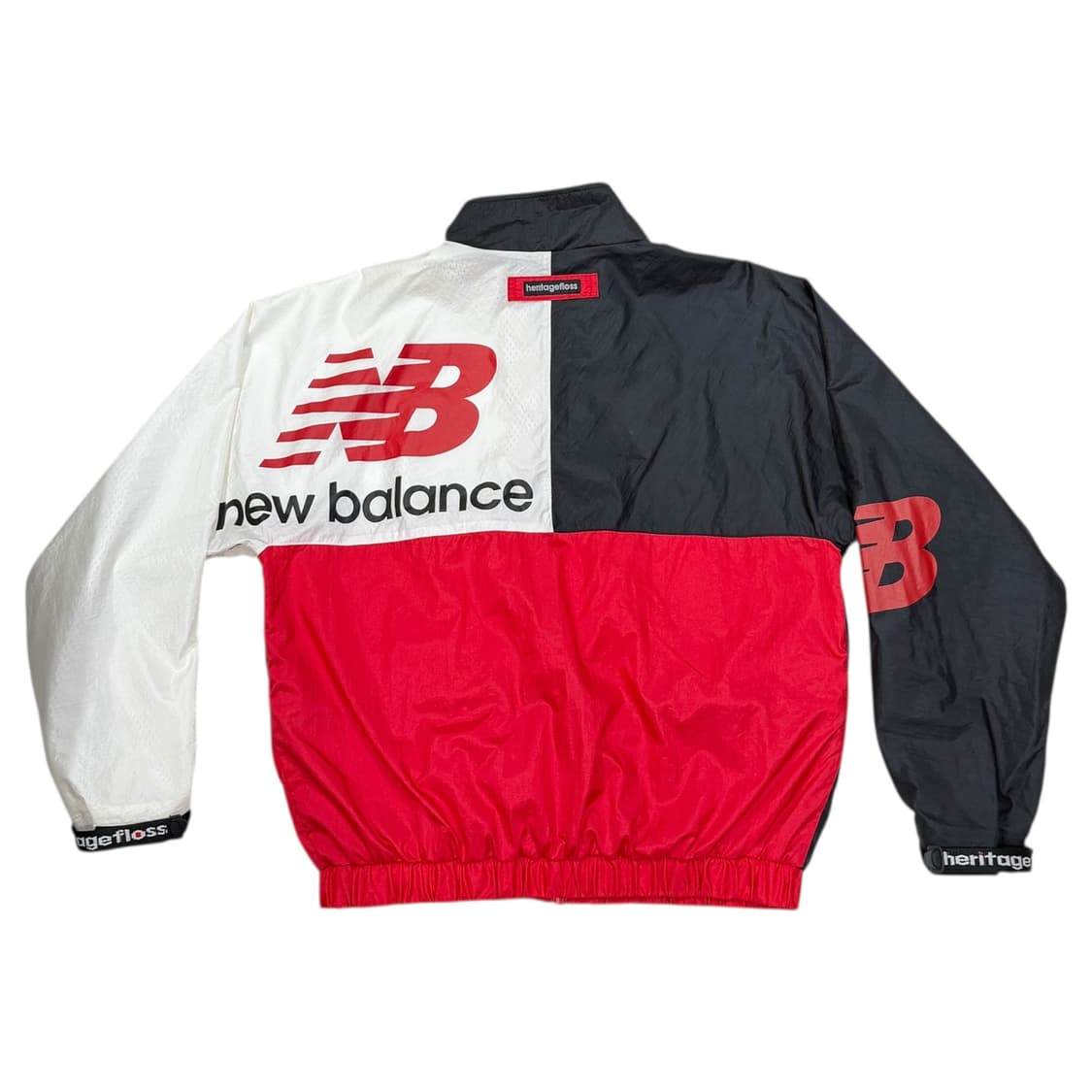 헤리티지플로스 x 뉴발란스 삼색 나일론 트랙 자켓 바람막이 S 상품이미지4