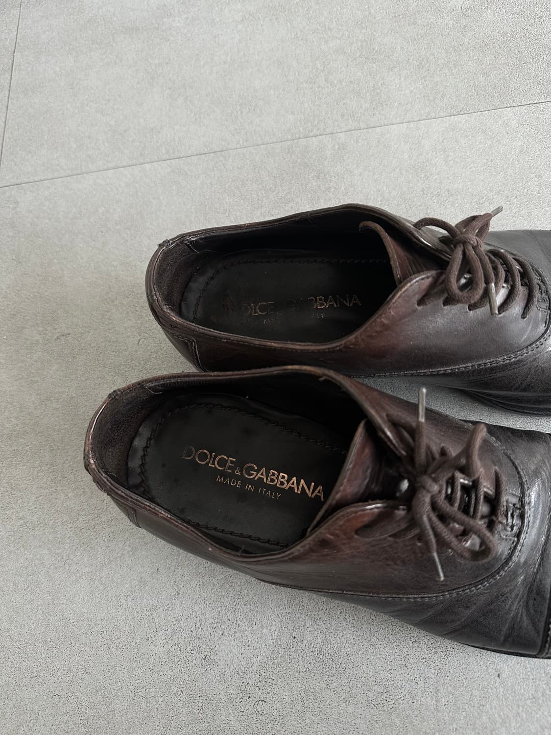 돌체앤가바나 투톤 와이드 스퀘어토 더비슈즈 상품이미지5