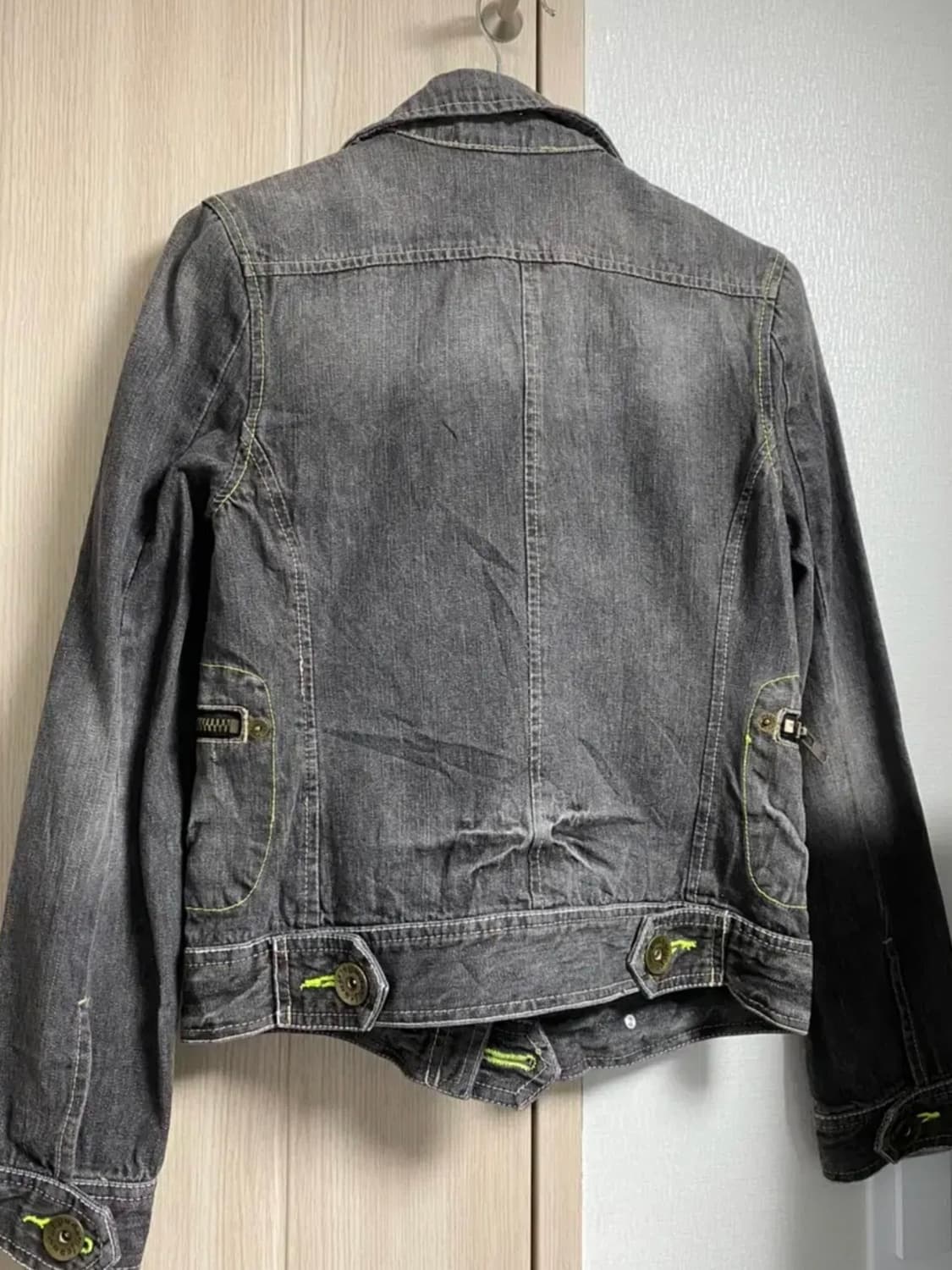 빈티지 그레이데님 자켓 흑청 상품이미지4