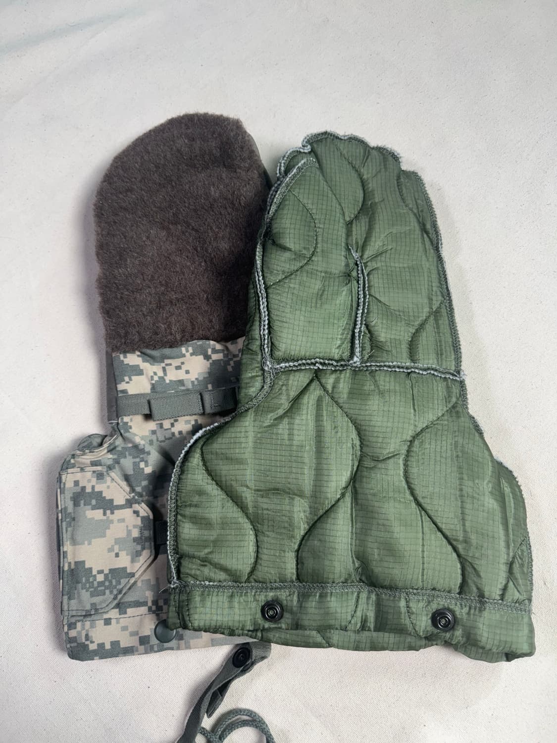 USA 미군 ACU 혹한기용 방한 장갑 벙어리/라이너 세트 상품  상품이미지3