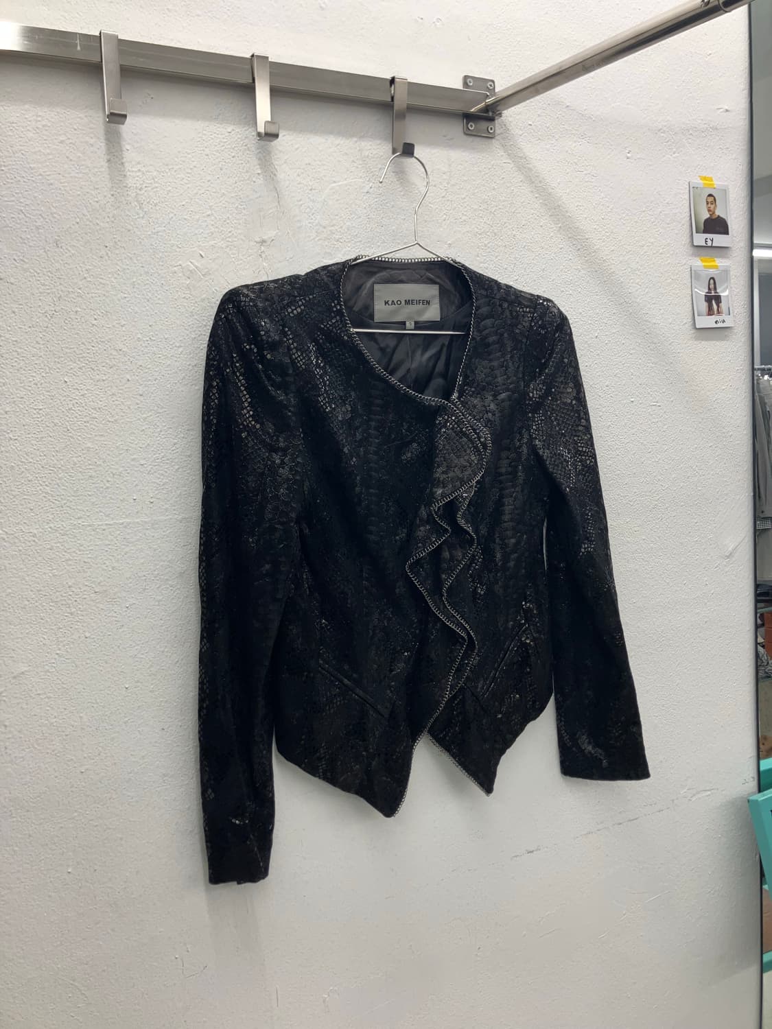 뱀피텍스쳐 링사슬포인트 러플자켓  상품이미지7