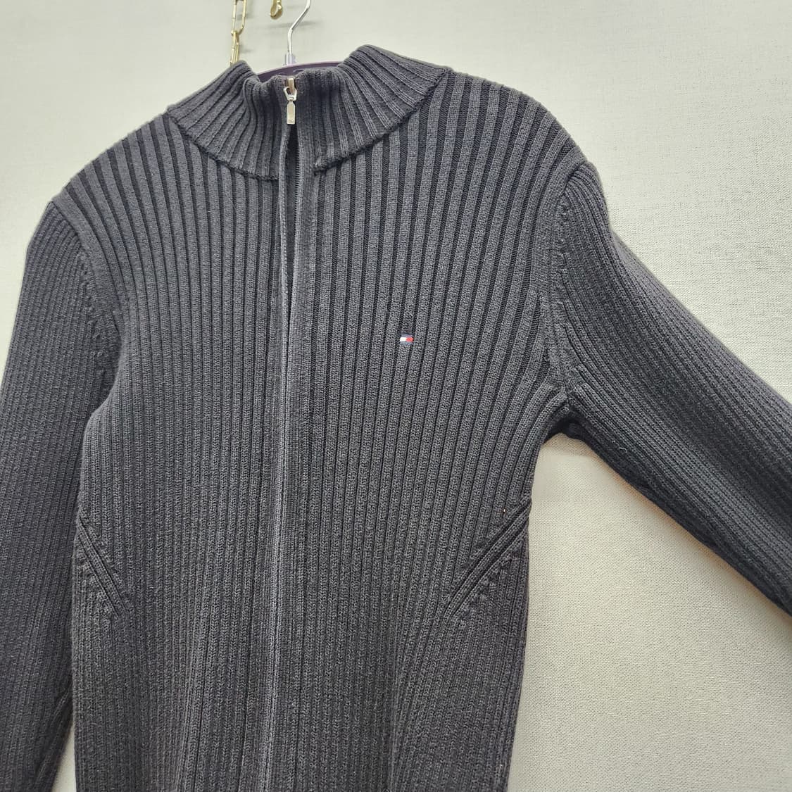 타미힐피거 골지 니트 투웨이 집업 S~M 상품이미지2