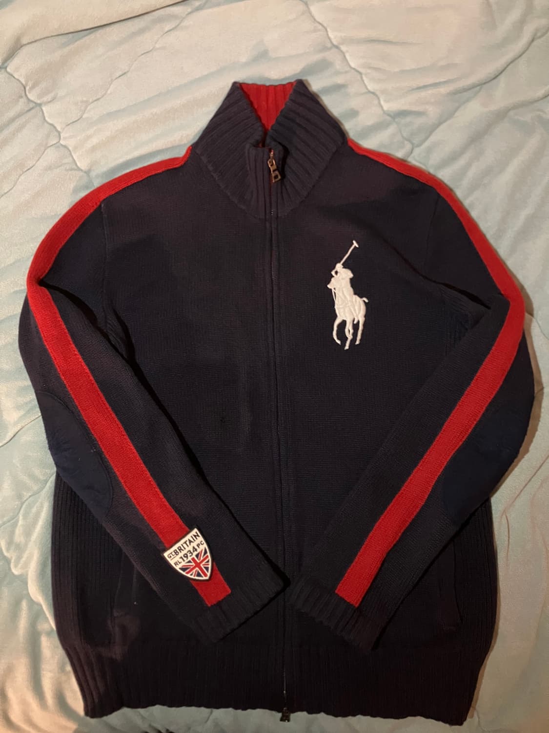 폴로 빅포니 브리튼 투웨이 니트집업m 네이비 상품이미지3