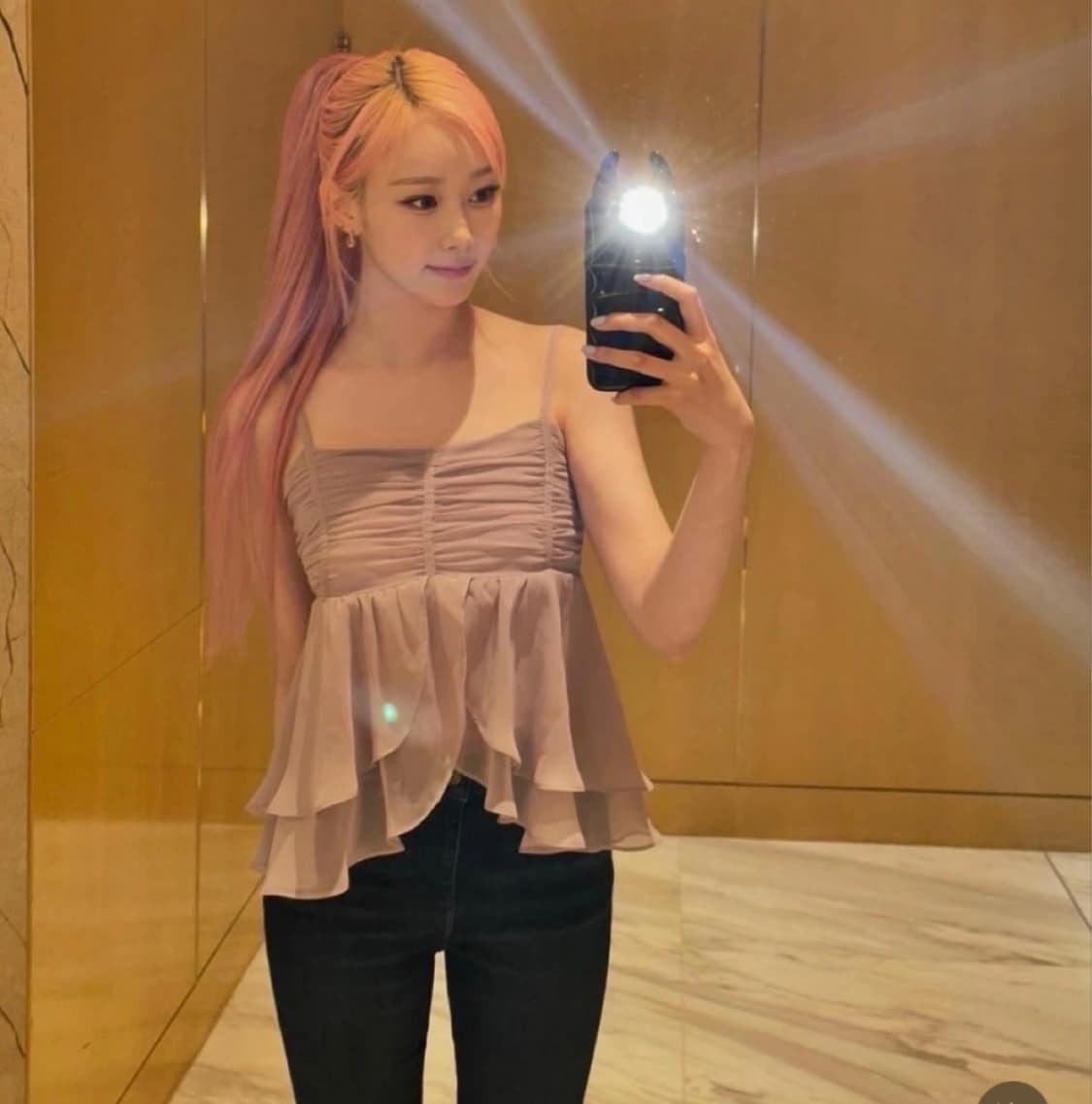 엔젤넘버555 튤립 슬리브리스 로즈색상 상품이미지3