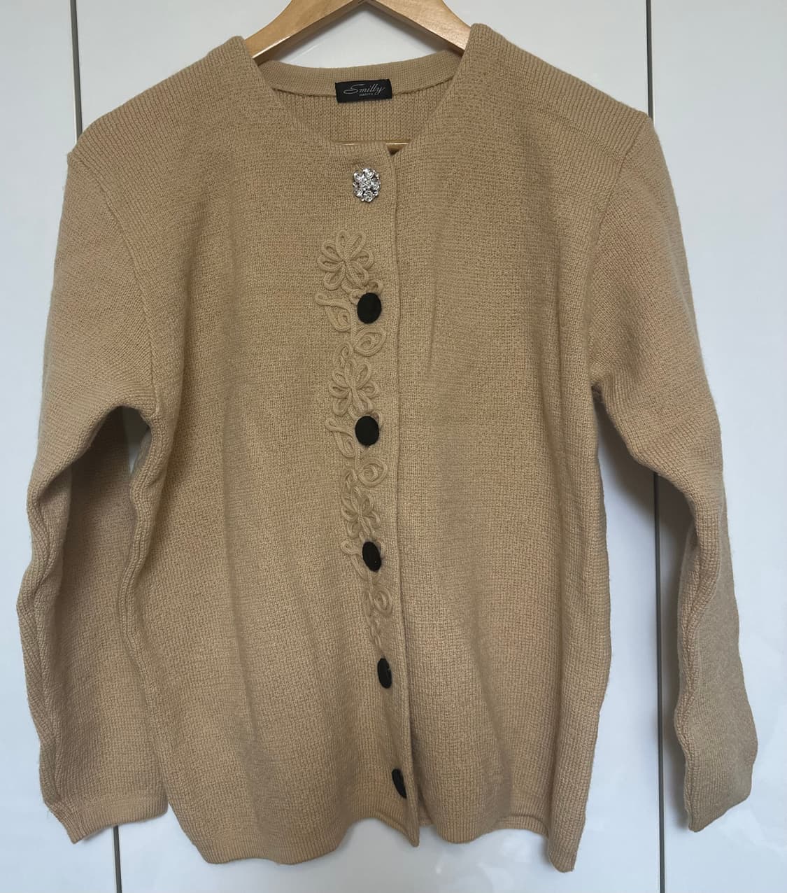 Smilly 베이지색 울100가디건 상품이미지2