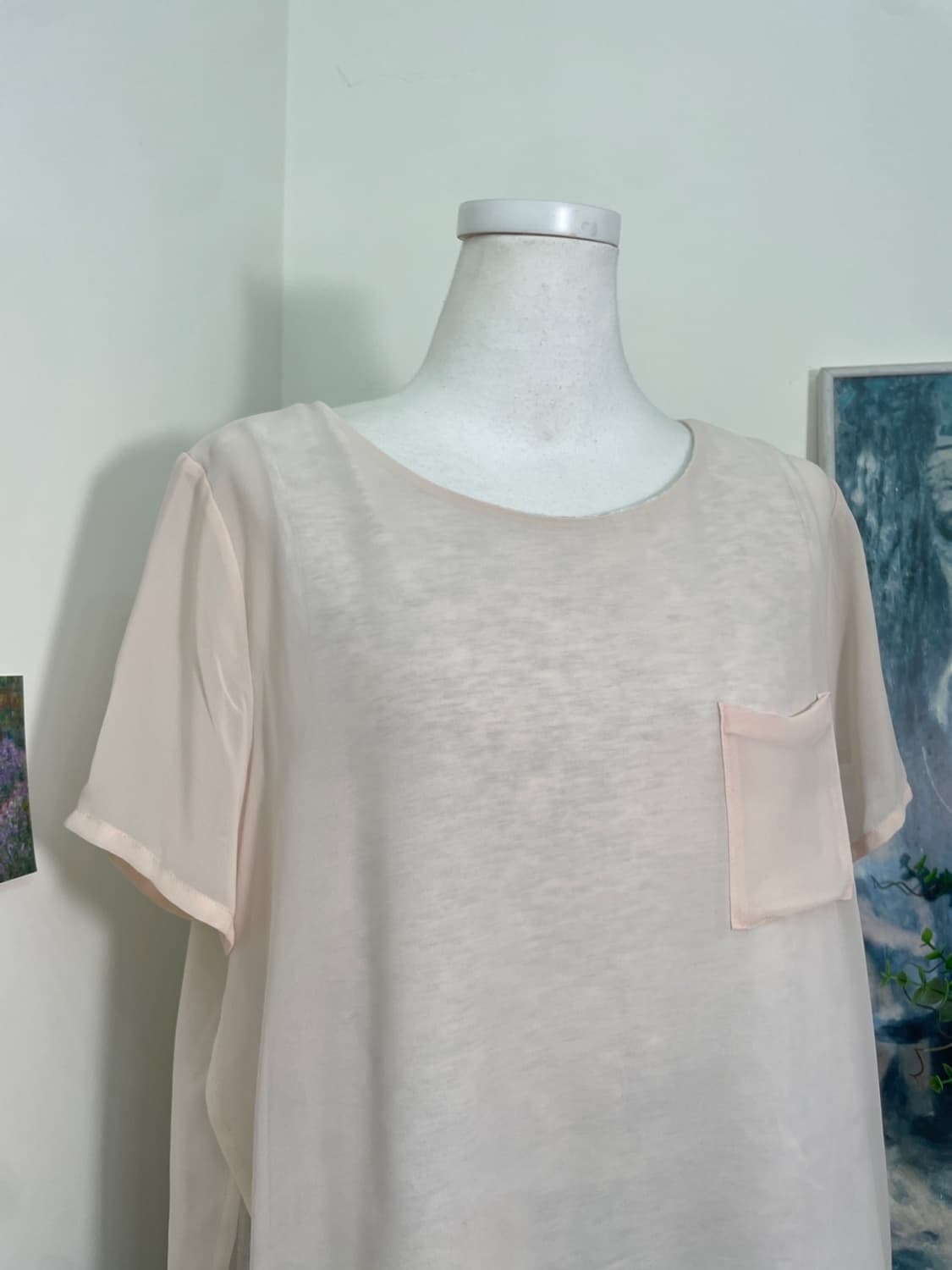 sheer pink cotton inner summer top 상품이미지6