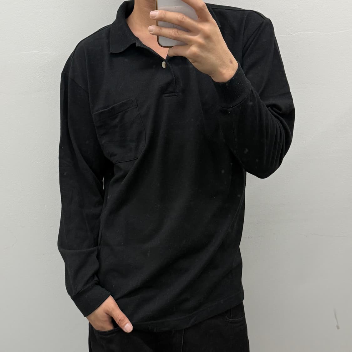 kerja 블랙 카라 긴팔티셔츠 상품이미지1