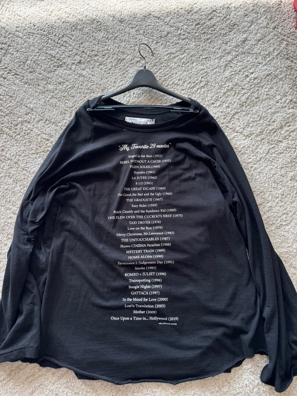 Dairiku 다리쿠 마이페이브릿 무비 디스 롱슬리브 상품이미지1