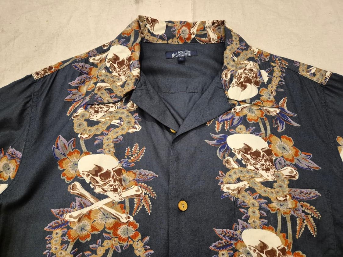 north zone 스컬 하와이안 셔츠 상품이미지3