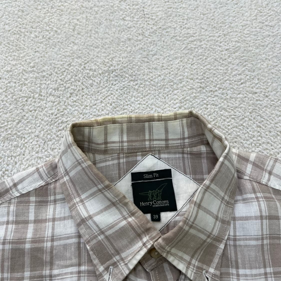 39 헨리코튼 린넨 체크 반팔 셔츠 0409M 상품이미지5