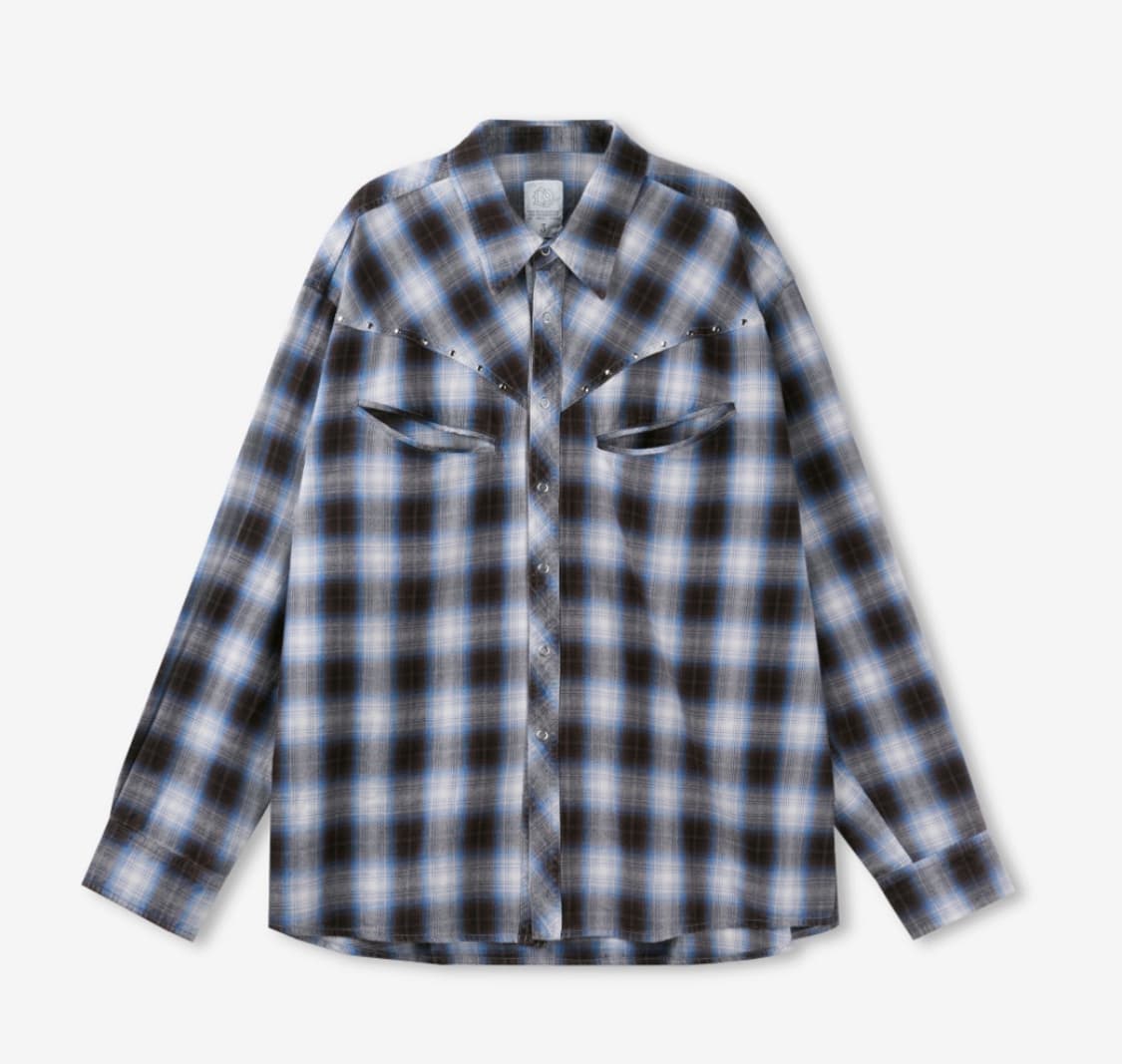 L9 웨스턴 체크 셔츠 사이즈 3 상품이미지1