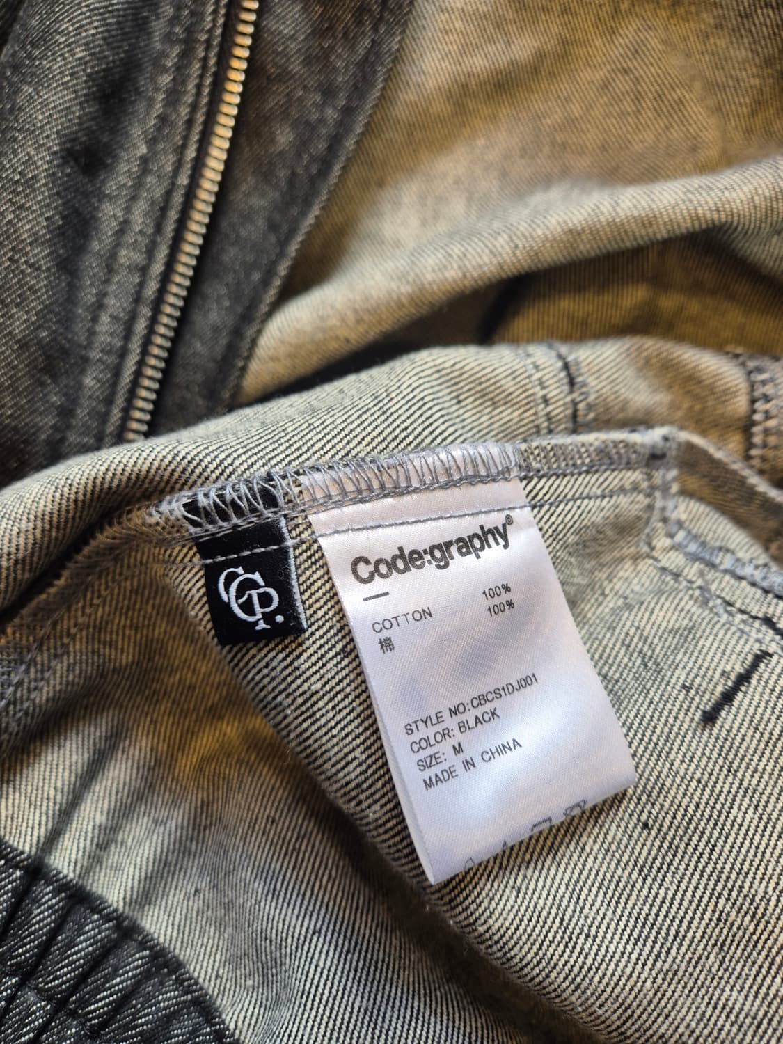 Code:graphy 블랙 데님 자켓 상품이미지5