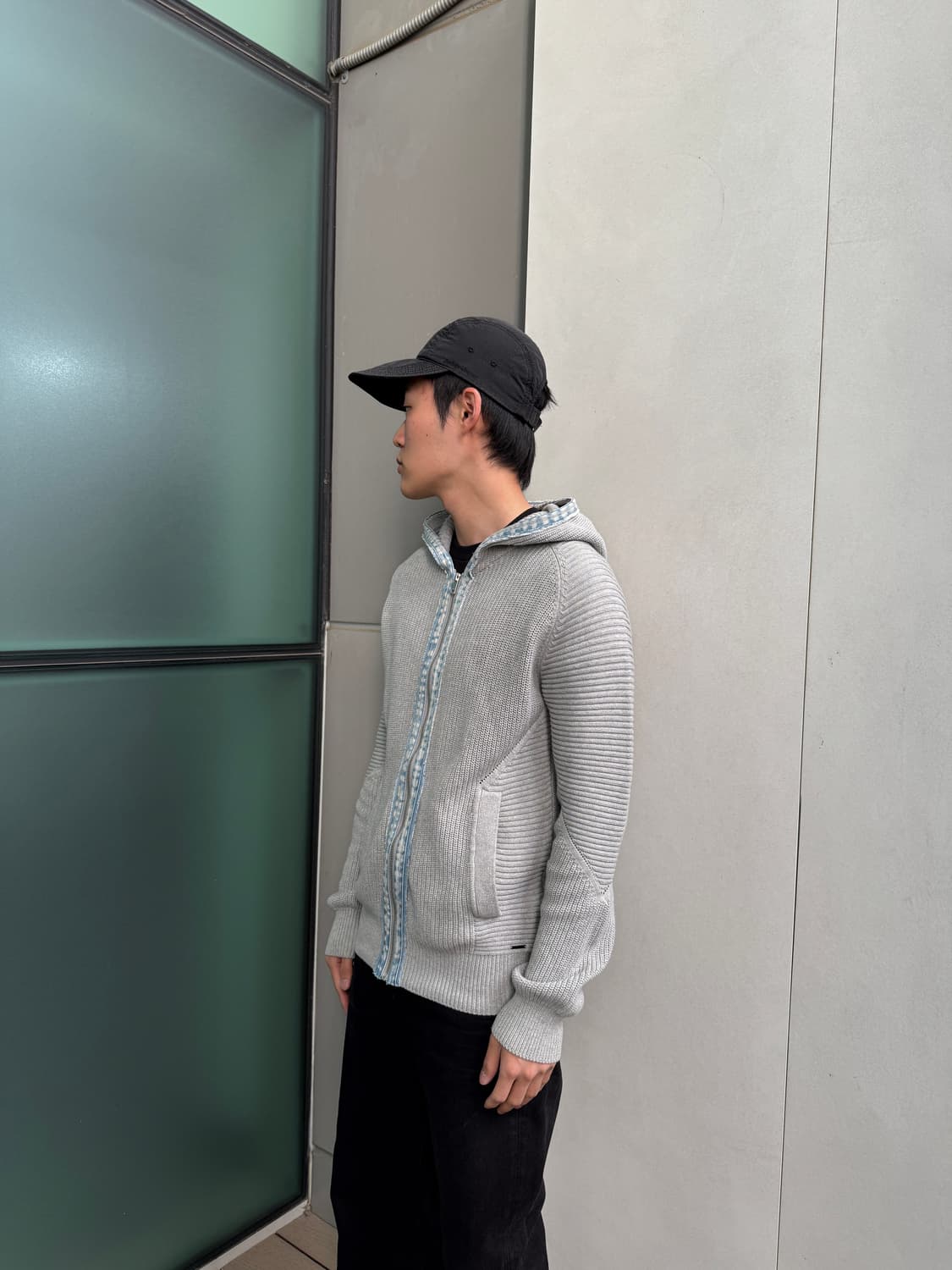 디젤 데님 블록 니트 후드 집업 L 상품이미지7