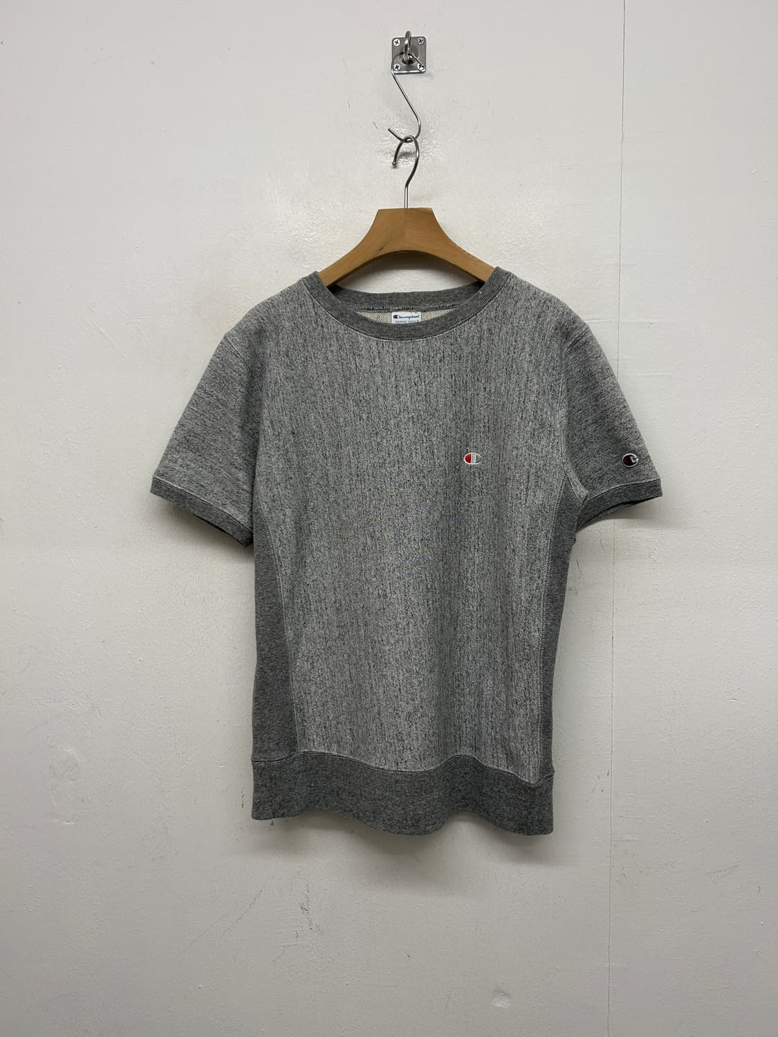 챔피온 리버스위브 회색 반팔 맨투맨 티셔츠 상품이미지1