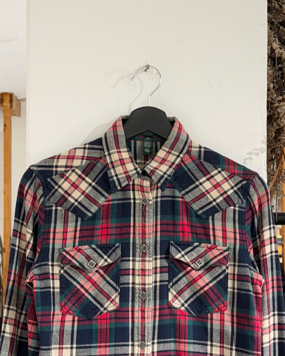 랄프로렌 네이비 타탄 스냅 버튼 롱슬리브 셔츠 상품이미지4