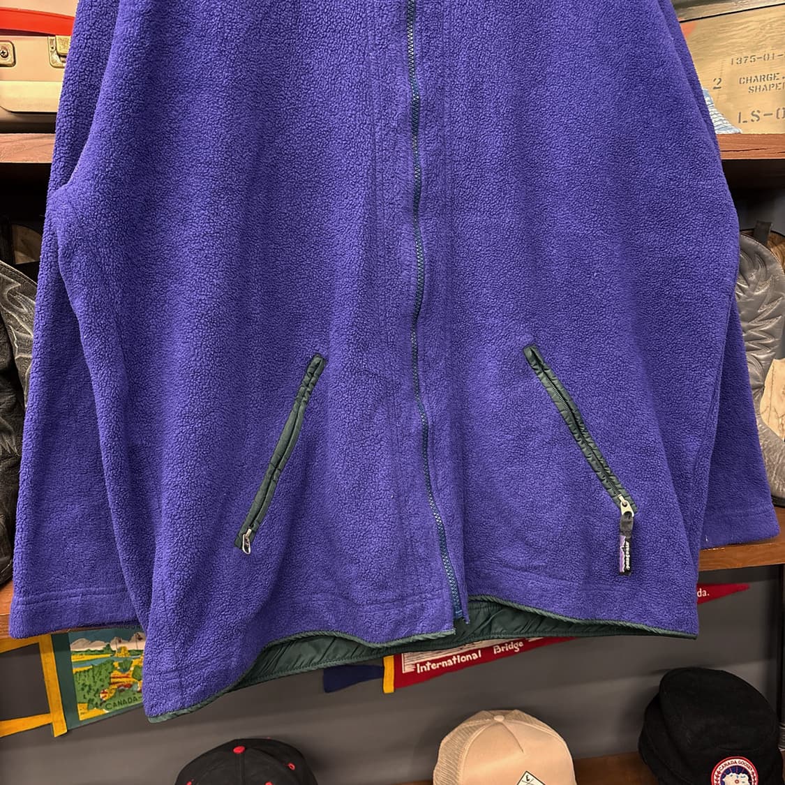 90s 파타고니아 미국생산 윈드존 플리스 후드 집업자켓 퍼플 N887 상품이미지4