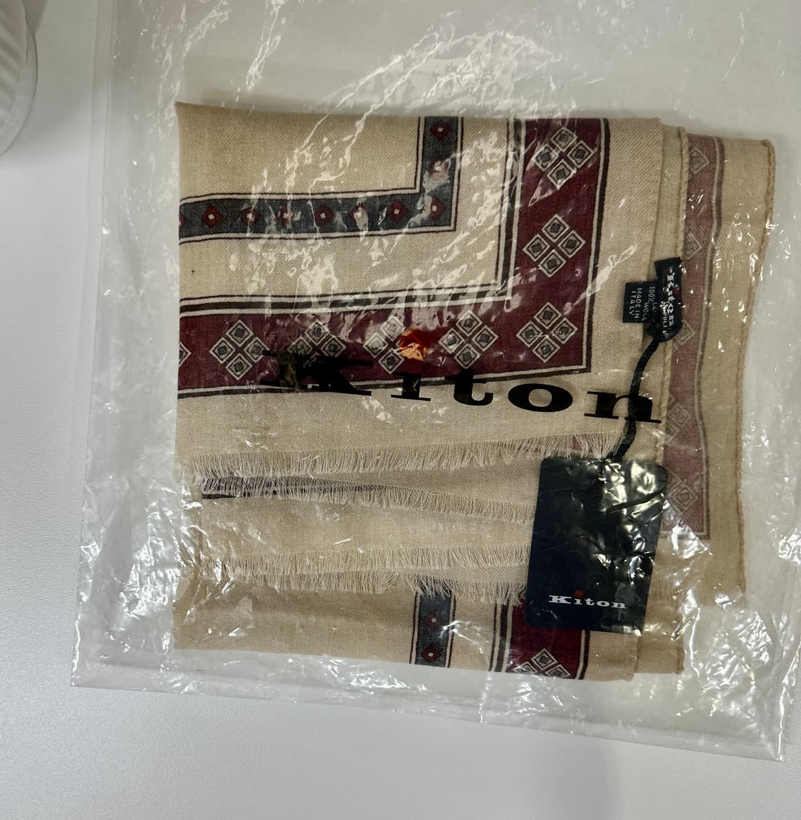 키톤 베이지 퓨어 울 100% 스카프 머플러 새상품 상품이미지3