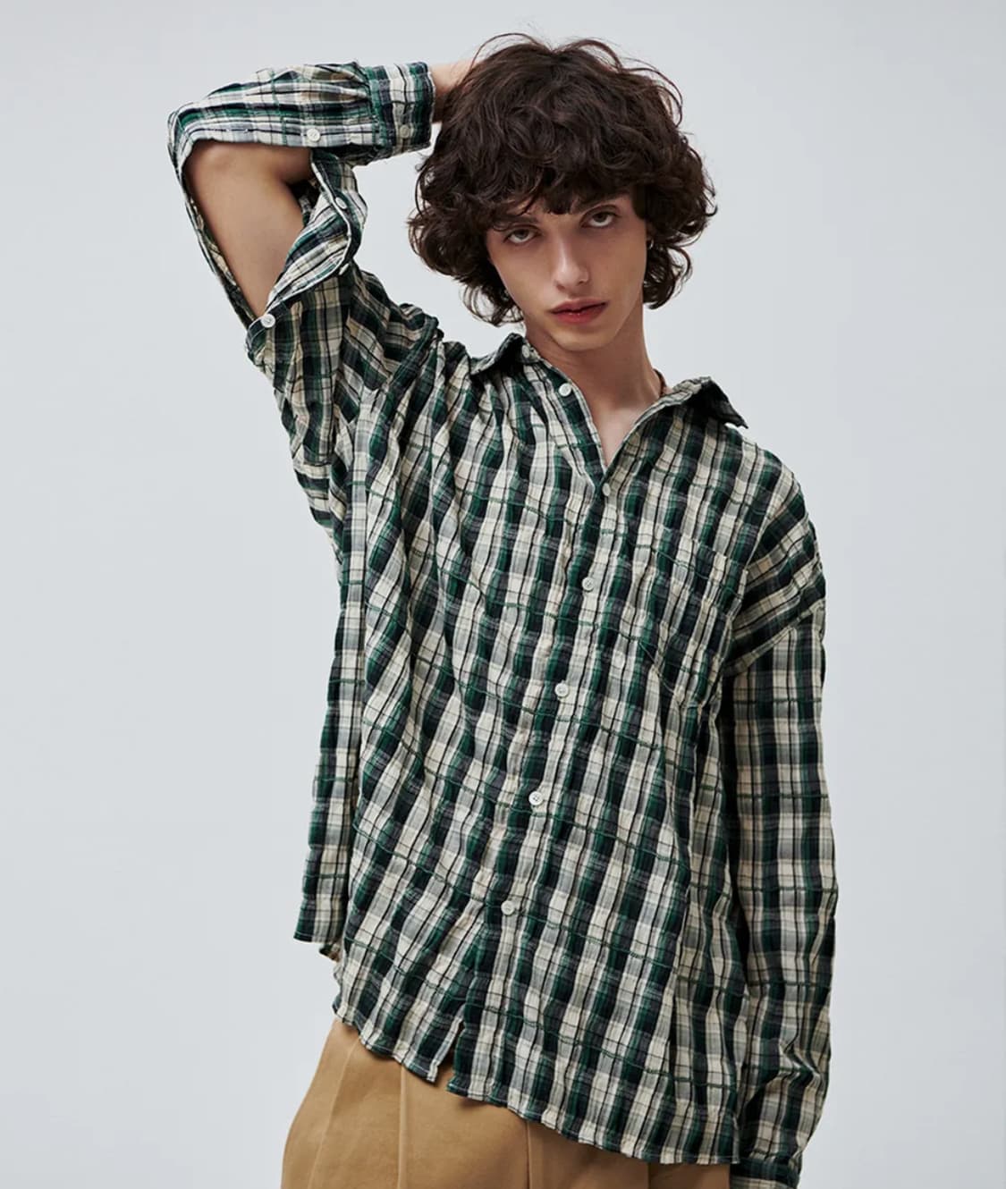 [L] 애니타임로릭 아이리스그린 셔츠 새상품 상품이미지2