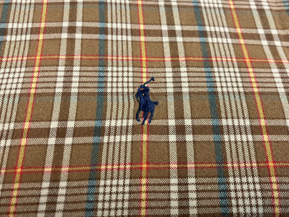 폴로 랄프로렌 카멜브라운 긴팔 남방 체크셔츠 M 105 빈티지 구제 상품이미지2