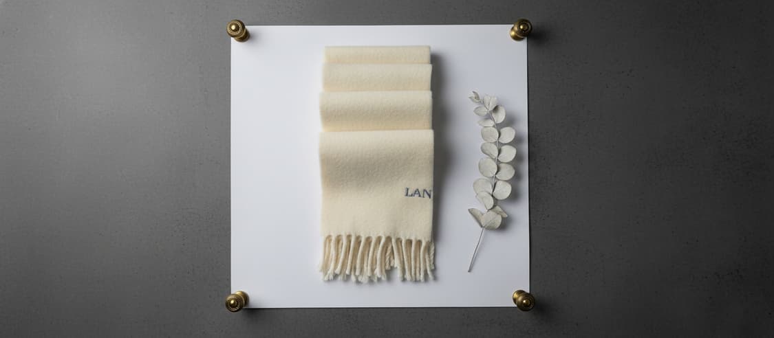 LANVIN 랑방 아이보리 램스울 머플러 상품이미지4