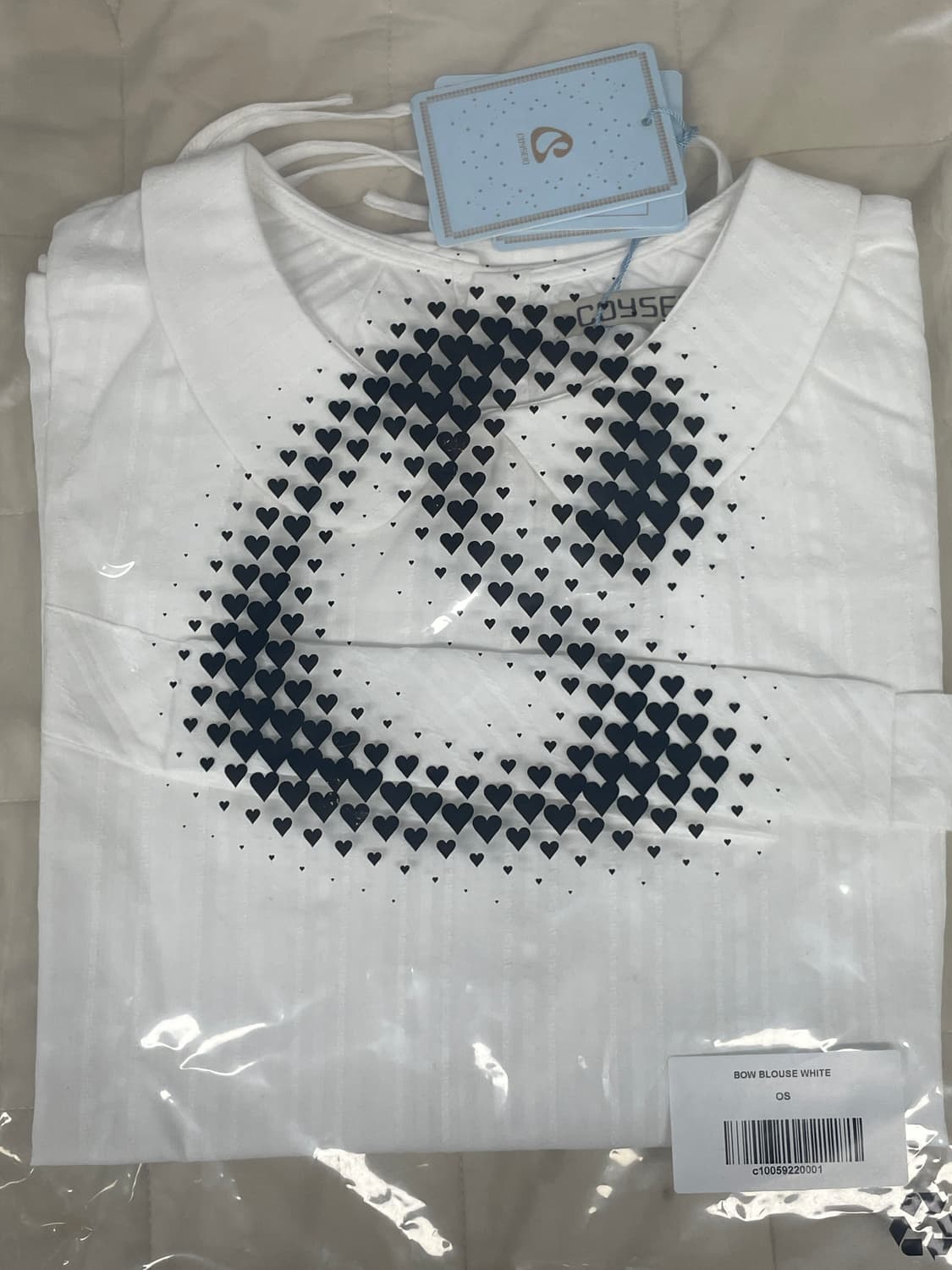 코이세이오 보우 블라우스 화이트 bow blouse white 상품이미지2