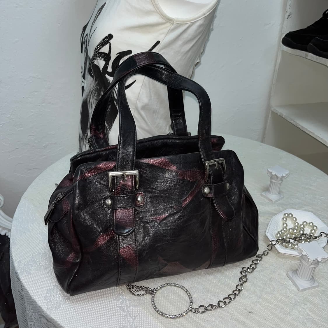 빈티지 레드 파에톤 숄더백 상품이미지1