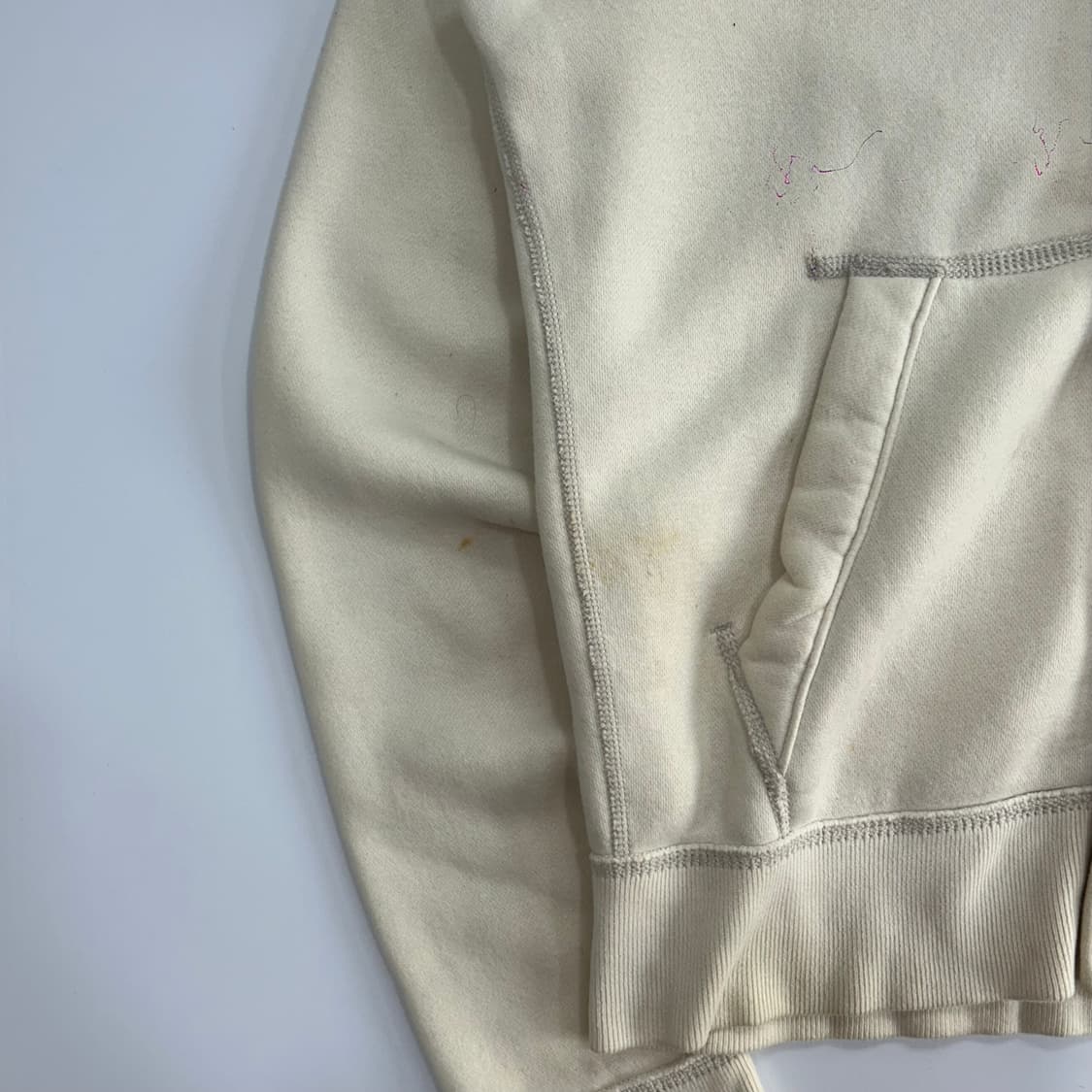 Abercrombie 아베크롬비 버튼업 아이보리 기모 후드집업 상품이미지5