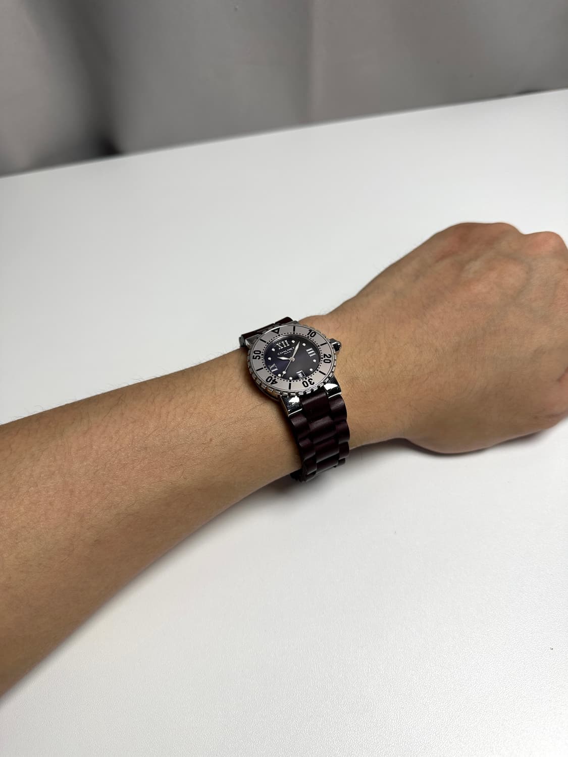 쇼메 클래스 원 스테인리스 & 버건디 러버 워치 상품이미지9