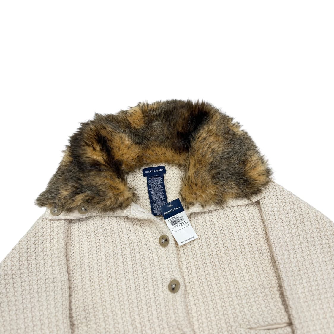 폴로 랄프로렌 퍼 카라 니트 딱붙핏 Y2K 가디건 L 상품이미지2