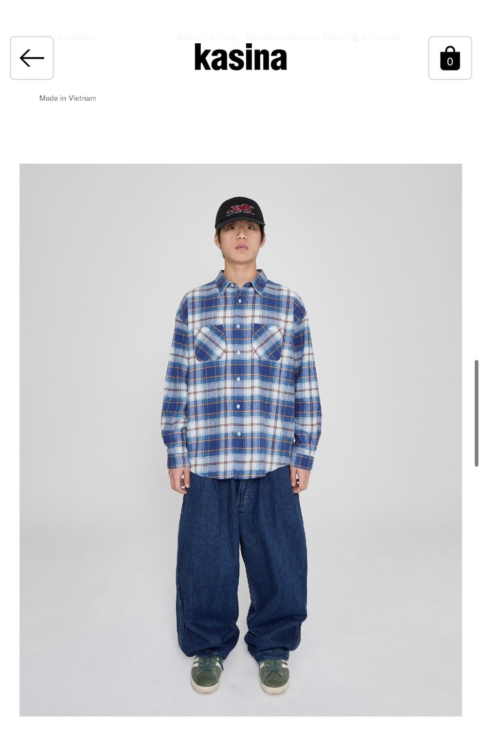 Yeseyesee 예스아이씨 플란넬 체크 셔츠 블루 상품이미지2