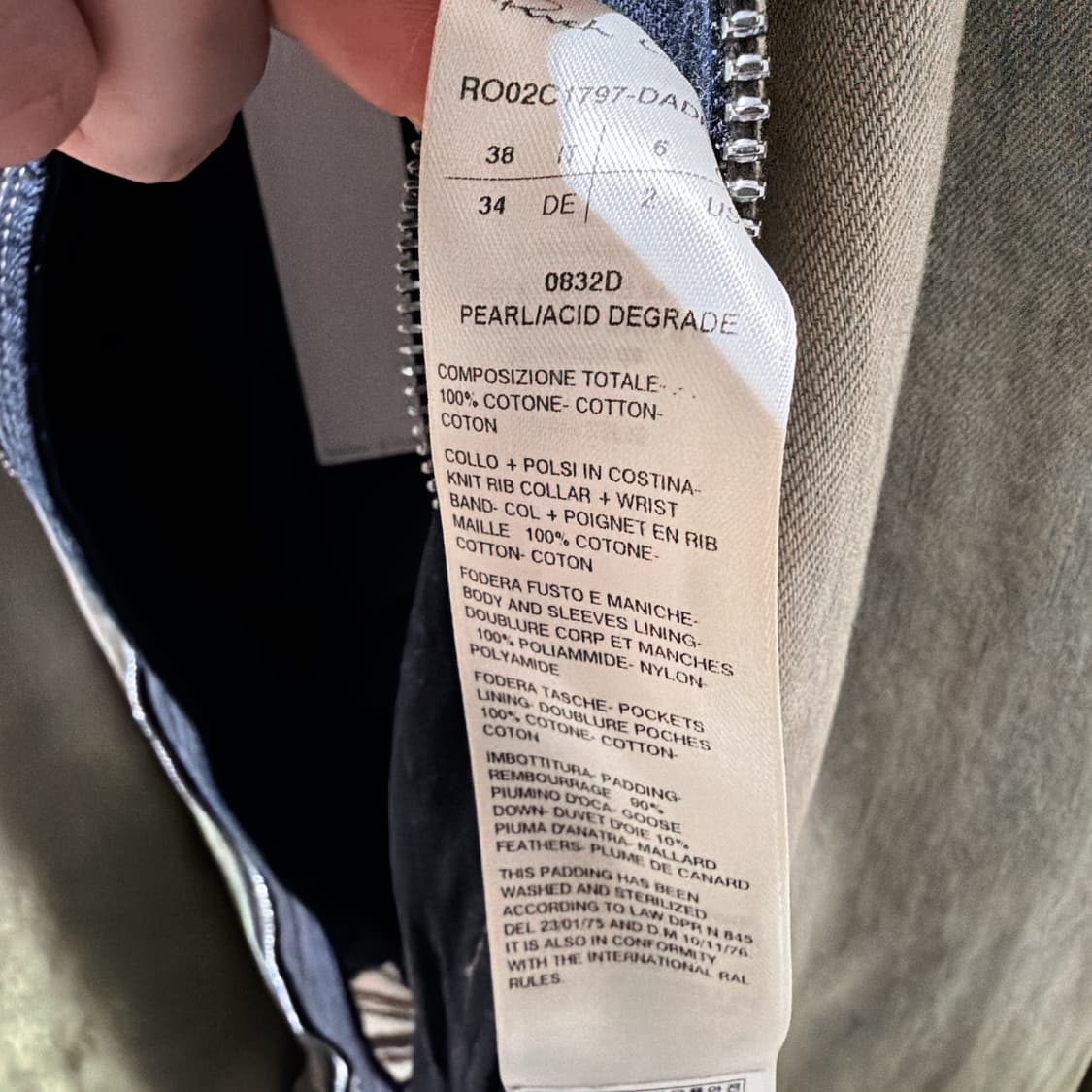 (정품/새상품) 릭 오웬스 공용 디스트로이드 점보 데님 구스다운 점퍼 상품이미지7