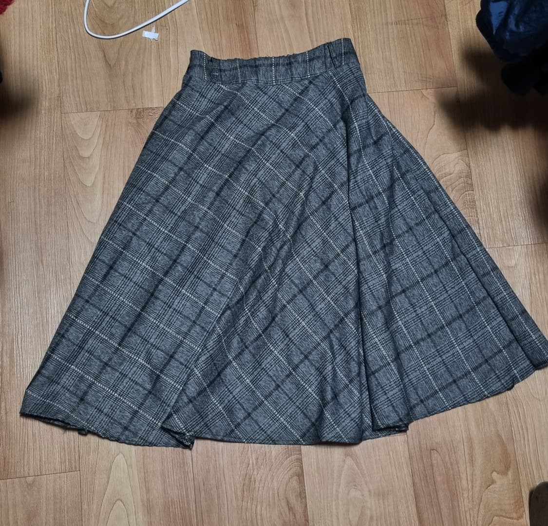 빈티지 체크 치마 스커트 그레이 상품이미지1