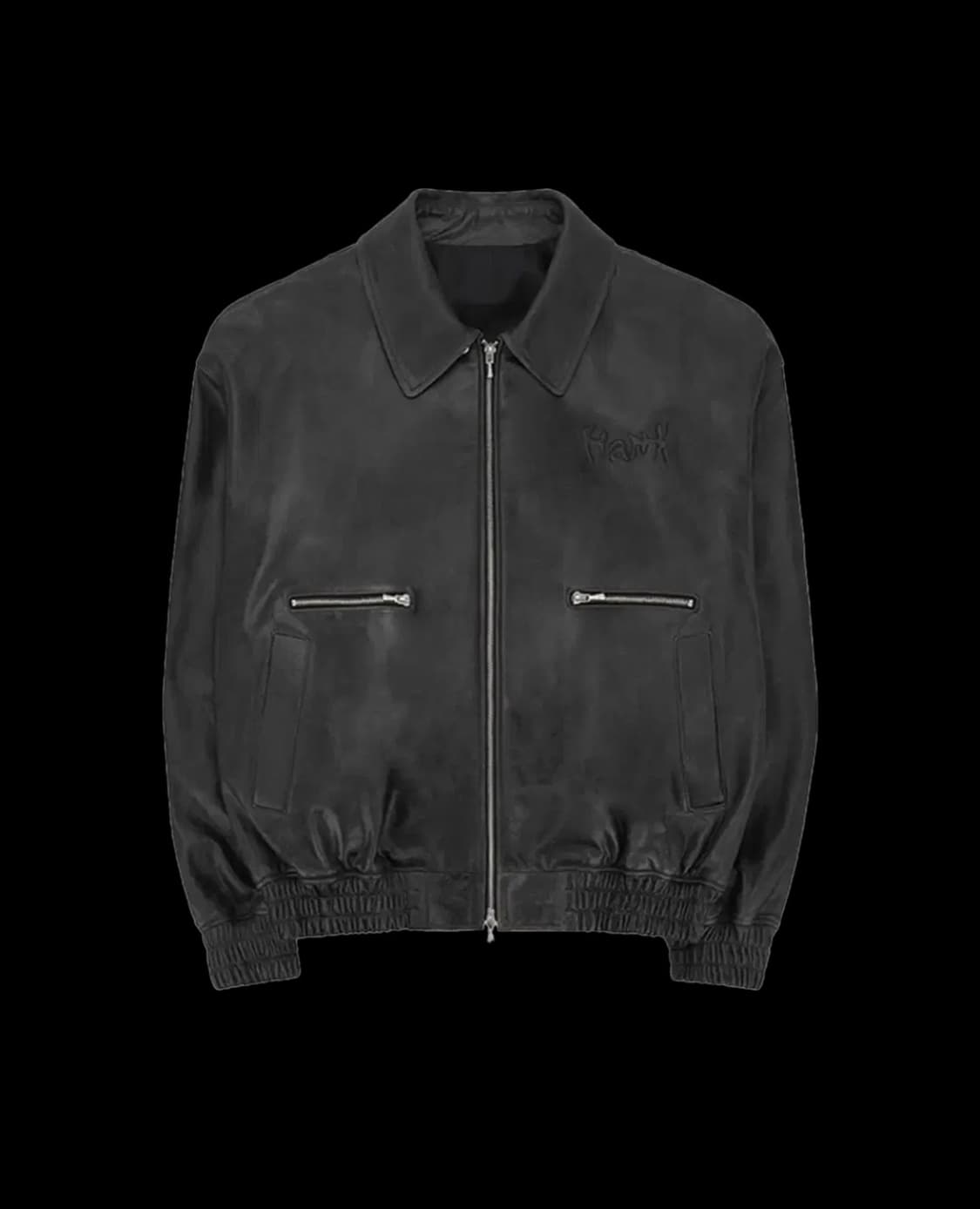 [M] STU X HANK 엠보 레더 자켓 블랙 행크 STU OFFICE 상품이미지2