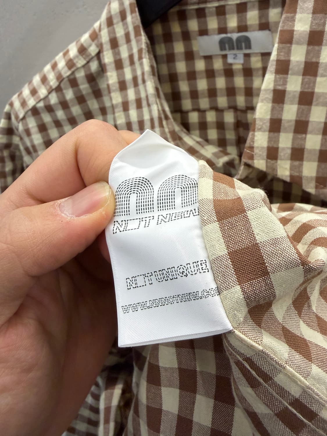 낫뉴 nn 브라운 체크 긴팔 셔츠 95 상품이미지4