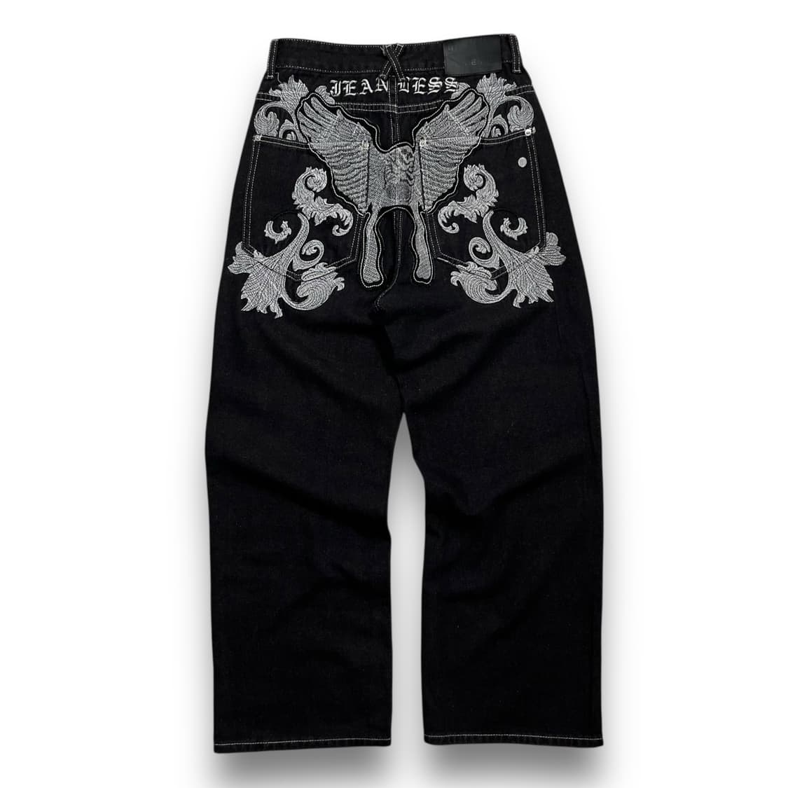 Fusai Skull embroidered black jeans 상품이미지1