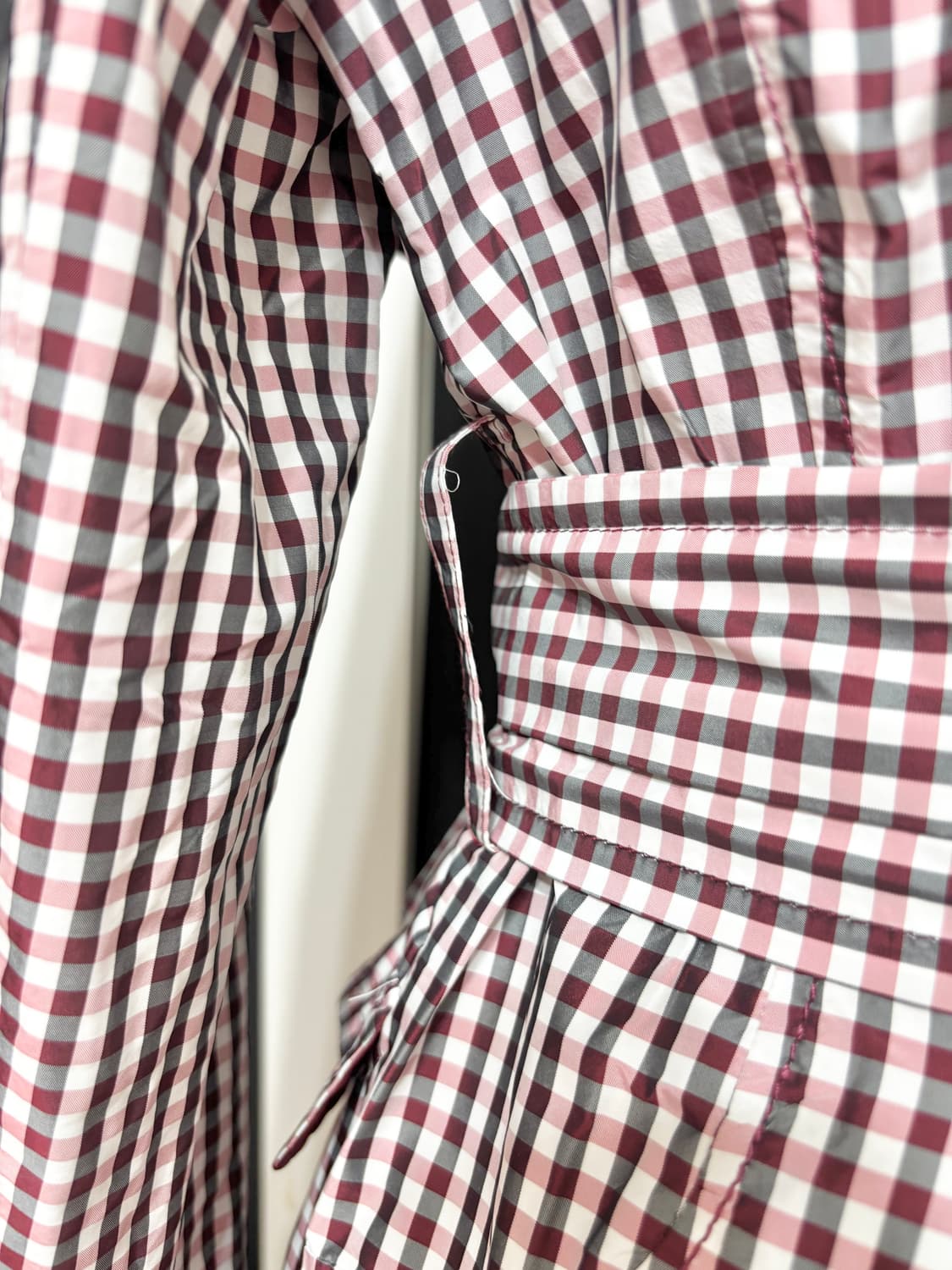  샤틴ㅡ 잔체크 트렌치 코트 M 새거수준 상품이미지5