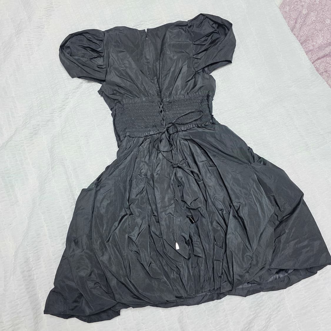 sov 오네가루 고딕시크고스펑크대장st 블랙 퍼프레이스 코르셋 원피스 상품이미지5