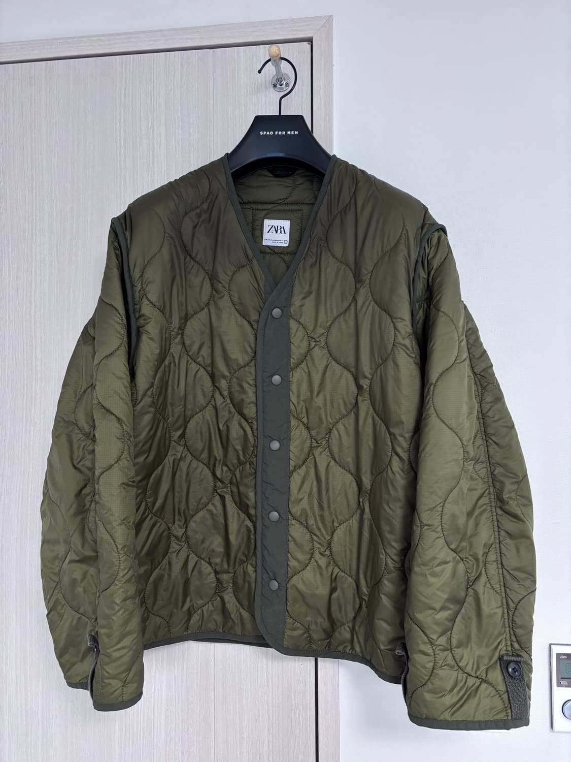 L- XL 자라 퀼팅 라이너 자켓 카키 상품이미지1