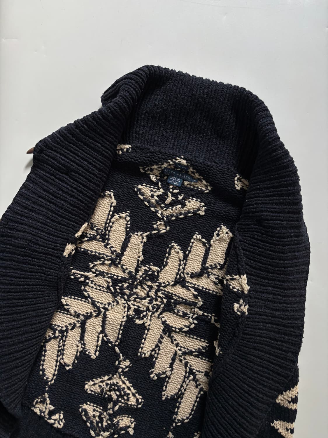 Polo 랄프로렌 울 캐시미어 나바호패턴 노르딕 더플버튼 숄 가디건 상품이미지6