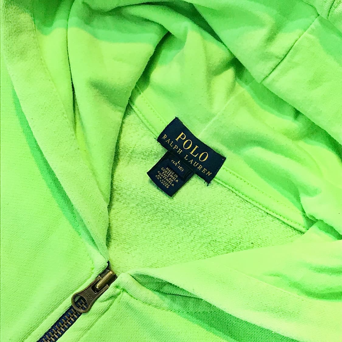 폴로랄프로렌 형광 그린 기모 후드집업 여성 55 66 사이즈 상품이미지4