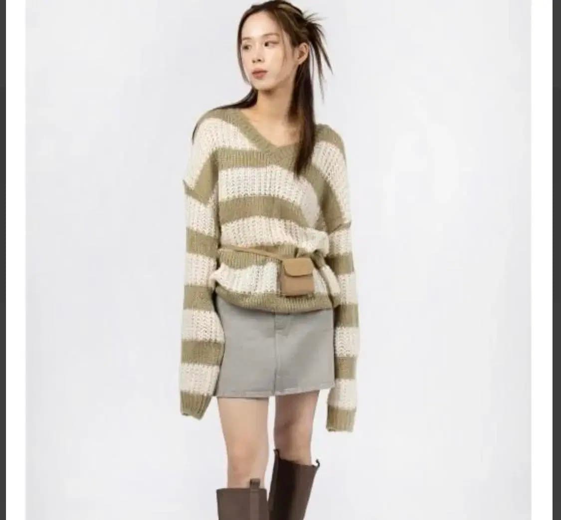 릿킴 - 블루그레이 스커트 s 상품이미지1