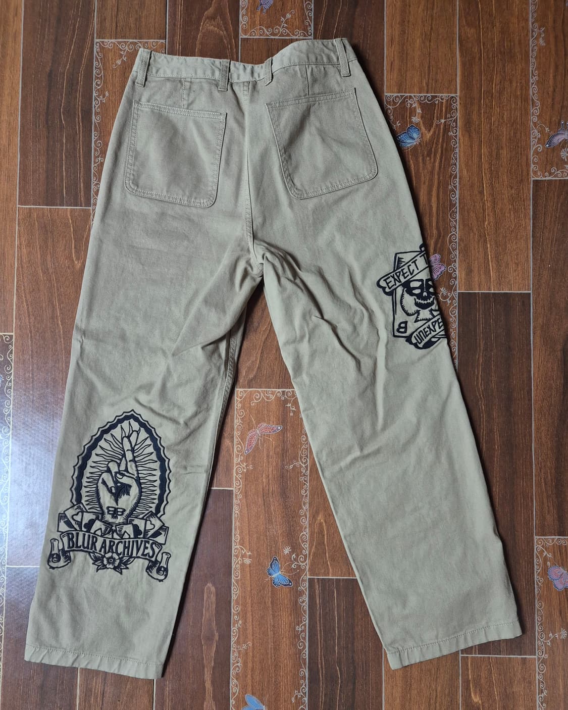 [M]블러 올드스쿨 핑거 크로스 트윌 팬츠 카키베이지 상품이미지2