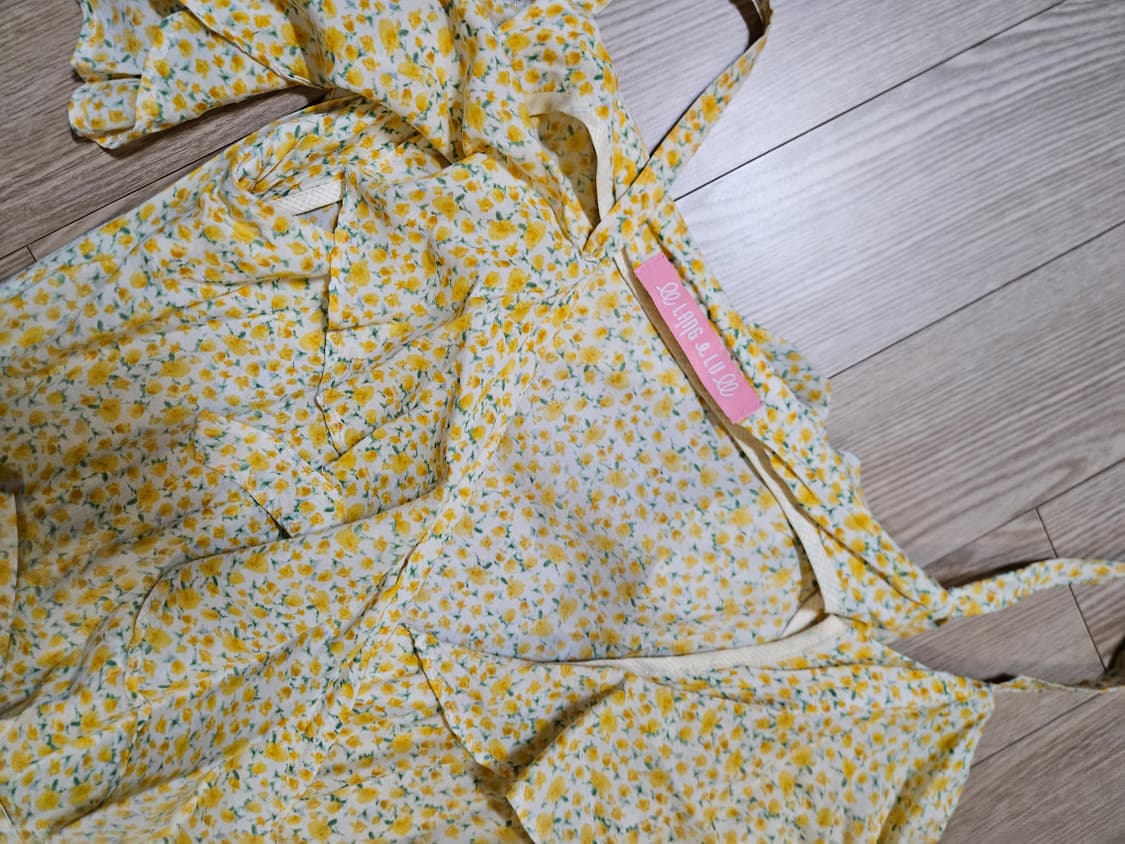 랭앤루 옐로우 플라워 랩원피스 상품이미지3