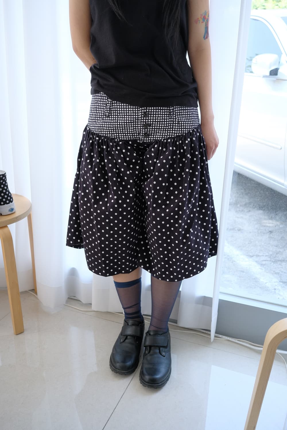 Dot yoke culotte pants 상품이미지1