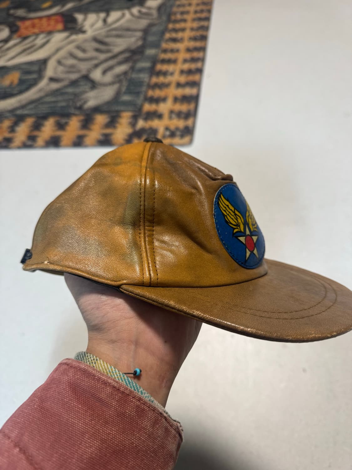 Usaaf 미육군항공대 레더 볼캡 스냅백 미군 미공군 상품이미지3