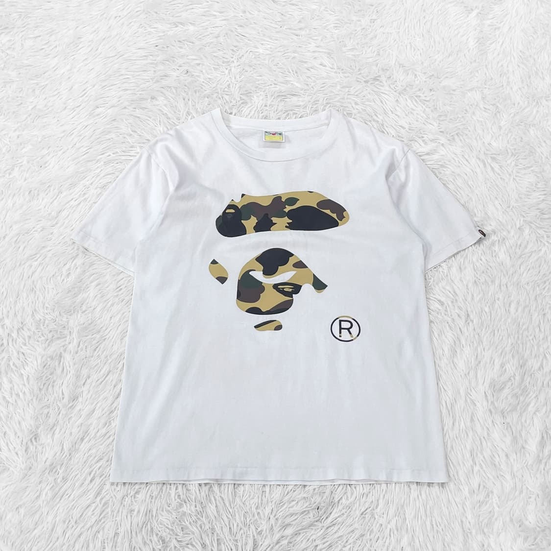 베이프 Bape 빅 사루 황계 카모 반팔티 화이트 상품이미지2