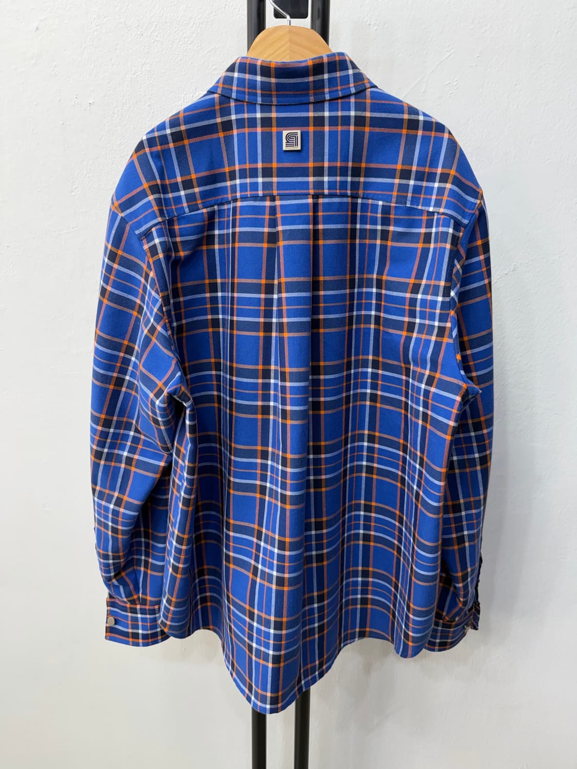 정품) 솔리드옴므 블루 체크 셔츠 46 상품이미지5