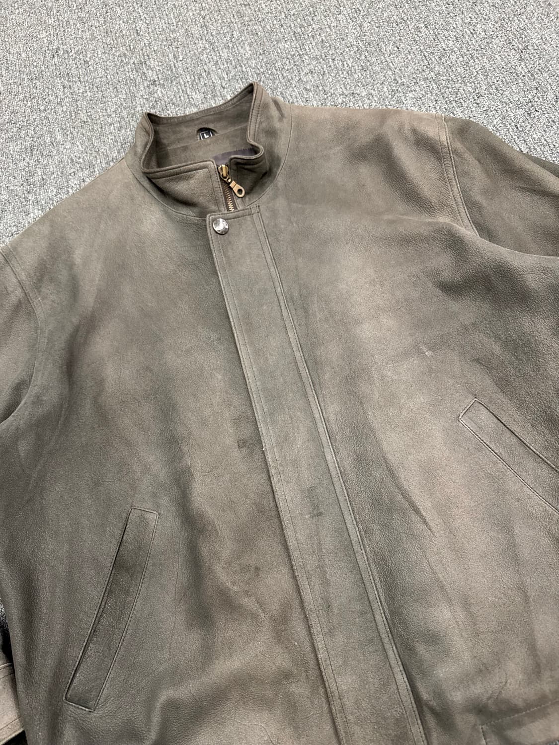 L)Partina 빈티지 스웨이드 레더 가죽 헤링턴 자켓 상품이미지3