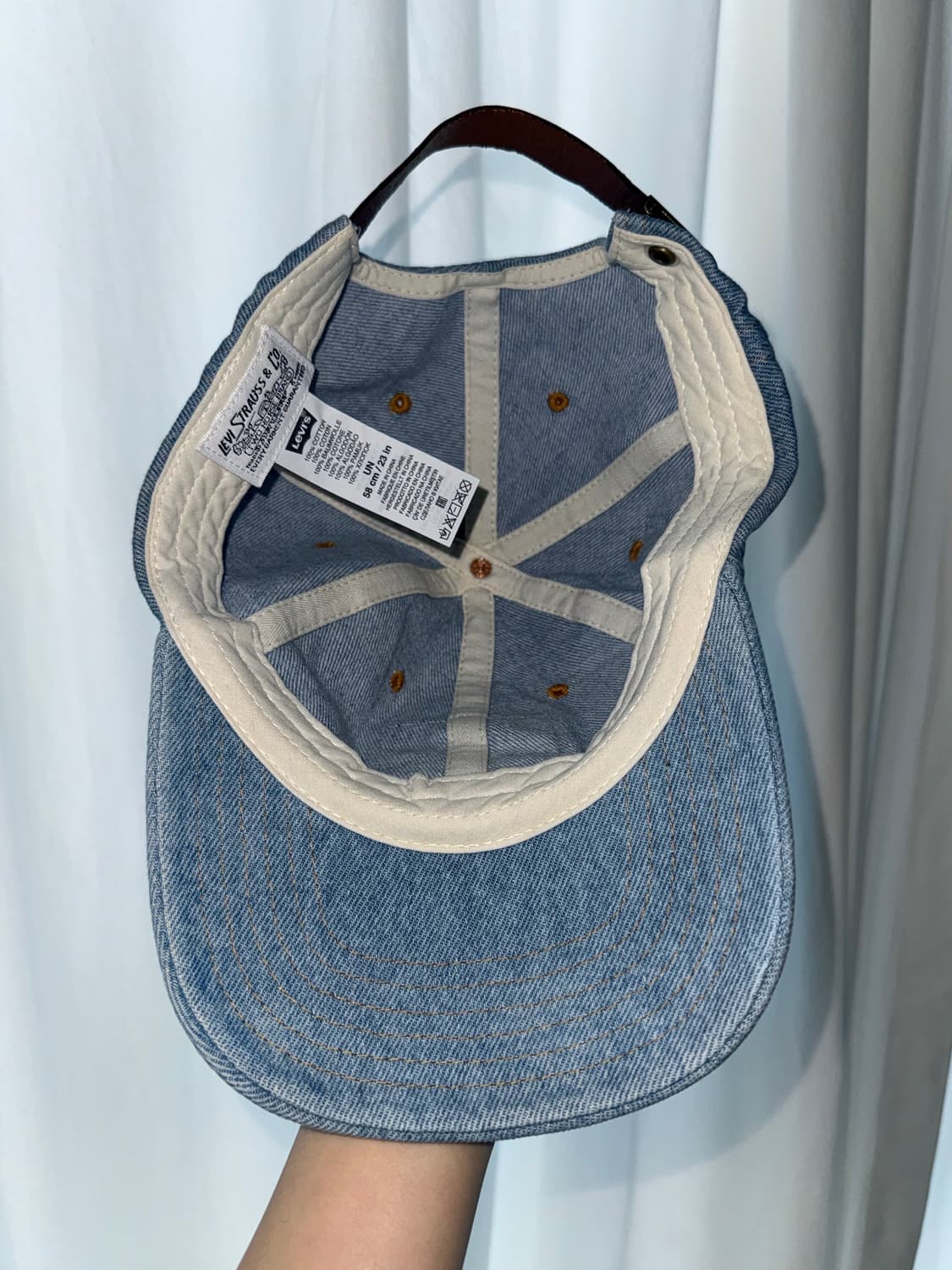 리바이스 가죽 패치 데님 캡 상품이미지6