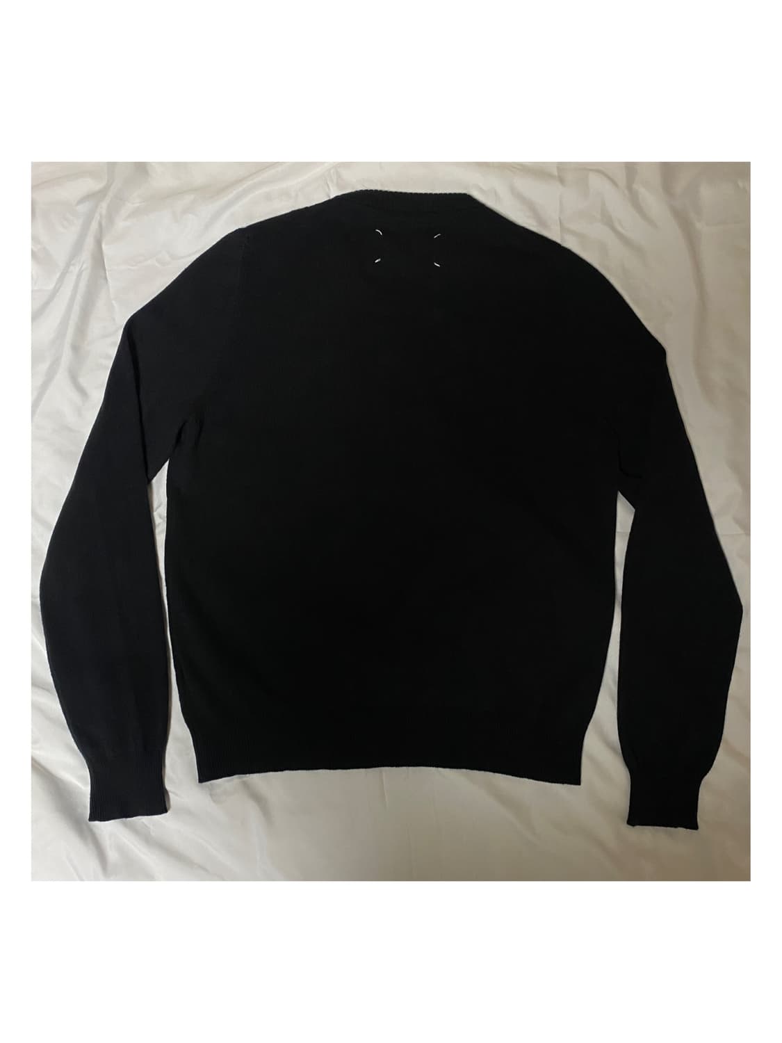 마르지엘라 블랙 캐시미어 펀칭 울 니트 아카이브 아카이브 가디건 엘보패치 상품이미지7